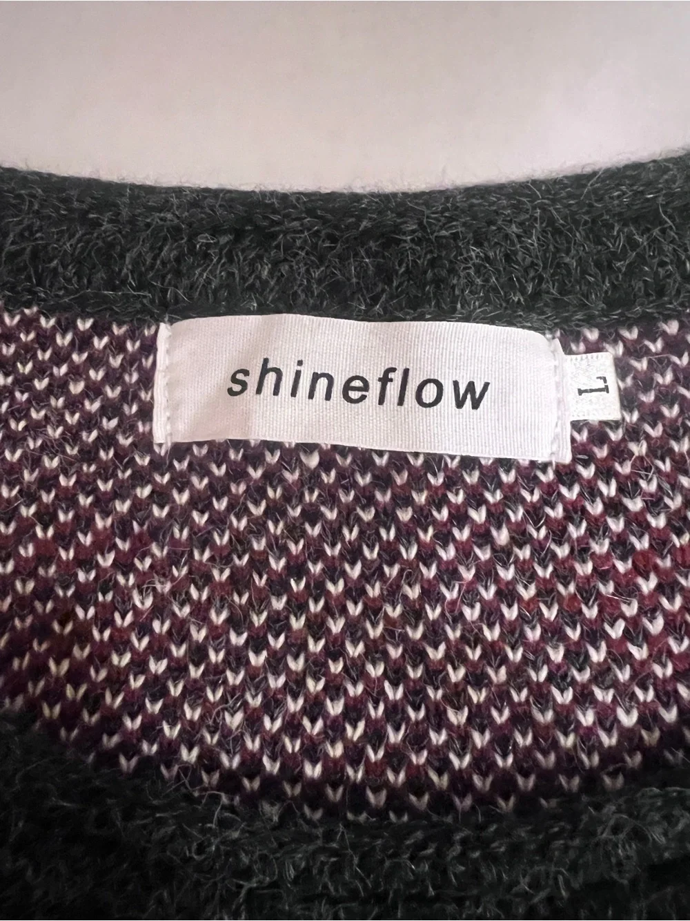 Shineflow Nordic Fair Isle Reindeer Knit Soft Tunic Sweater Winter Cabincore L
